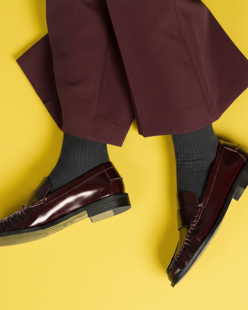 Fine-ribbed socks
