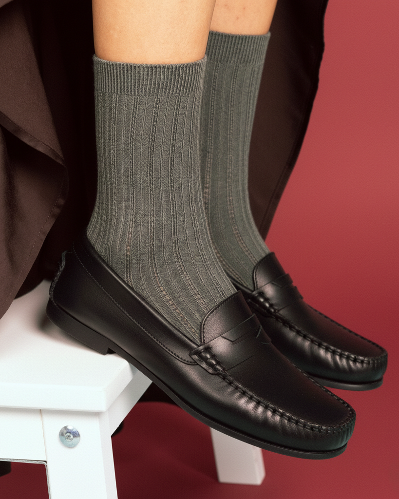 Pointelle knit socks