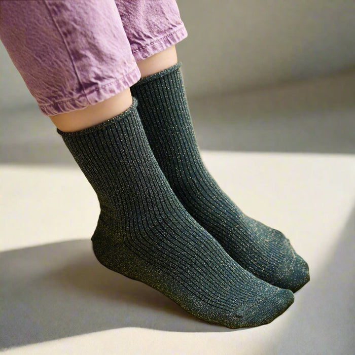 KLUE Glitter Lurex socks in eco-friendly Lyocell | Green