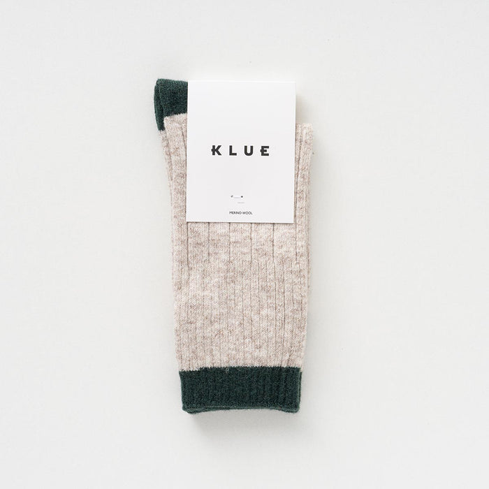 KLUE Merino Wool socks with Bands | Sand and Green