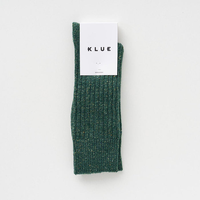 KLUE Silk and Wool DUST STAR socks | Dark Green