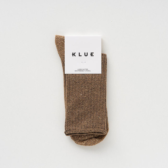 KLUE Glitter Lurex socks in eco-friendly Lyocell | Caramel