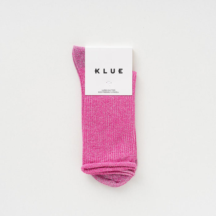 KLUE Glitter Lurex socks in eco-friendly Lyocell | Fuchsia