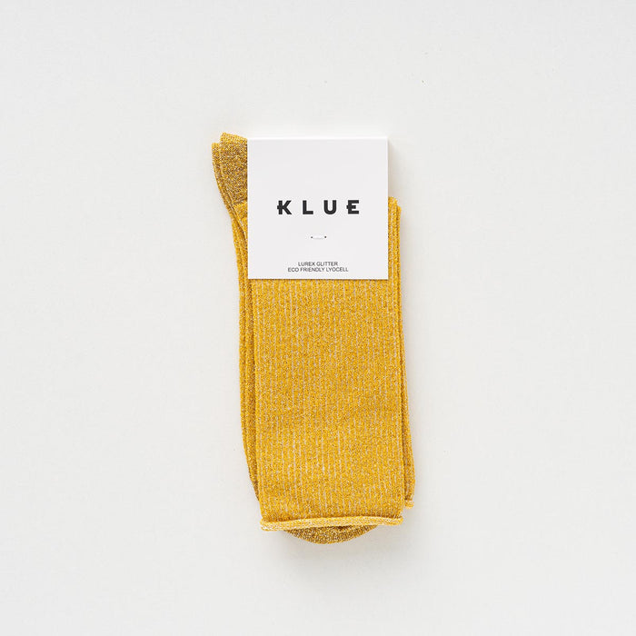 KLUE Glitter Lurex socks in eco-friendly Lyocell | Mustard