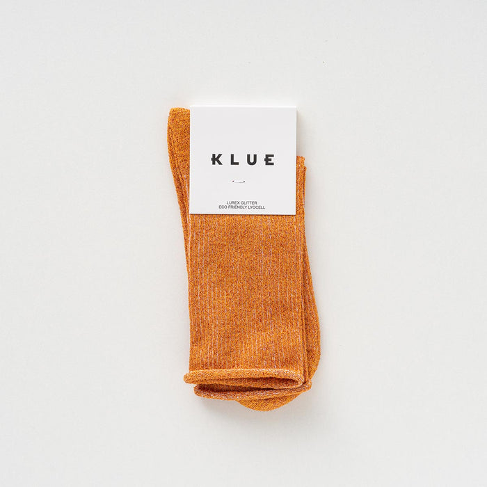 KLUE Glitter Lurex socks in eco-friendly Lyocell | Terracotta