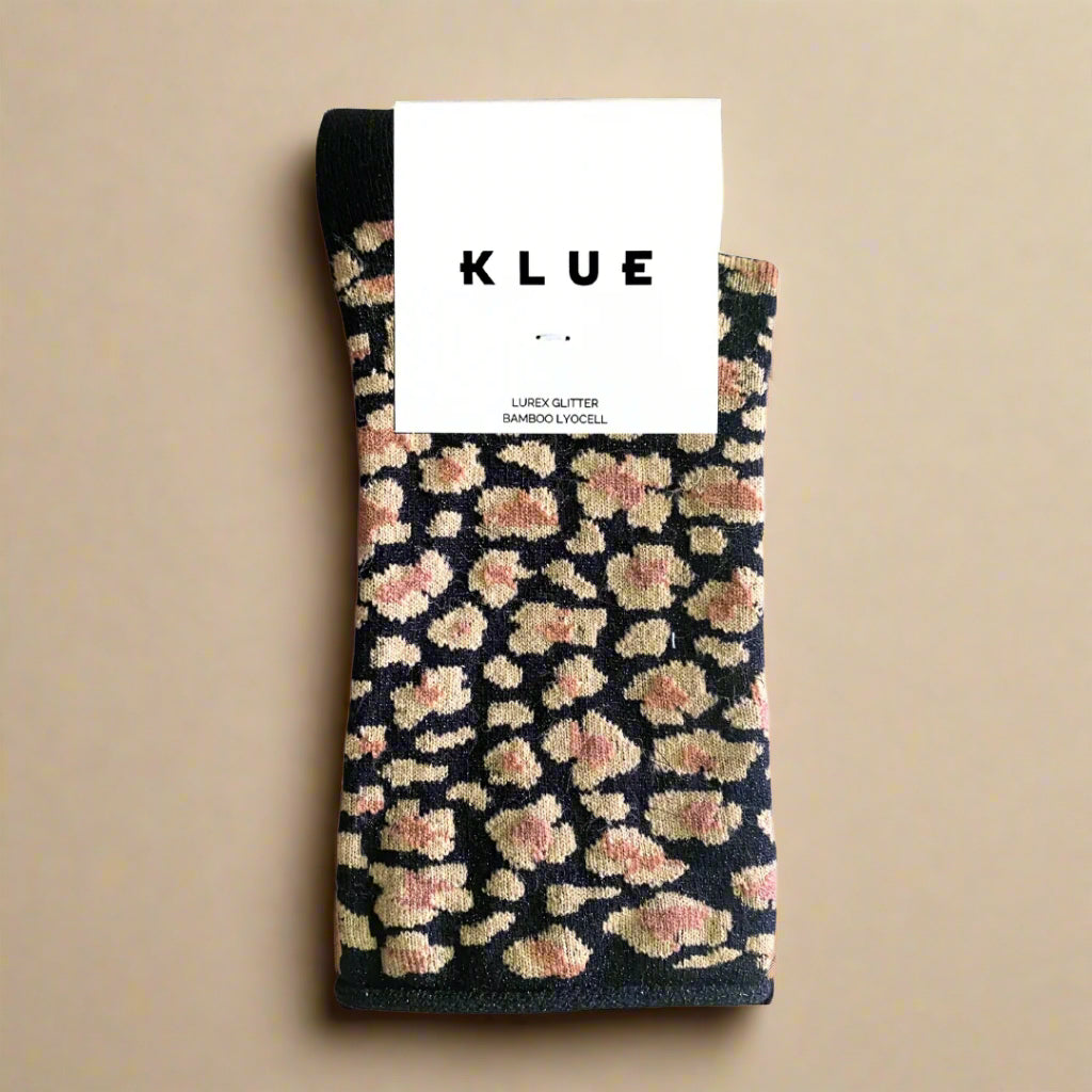 KLUE eco-friendly amber leopard socks