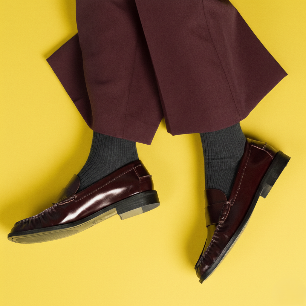 Fine-ribbed socks
