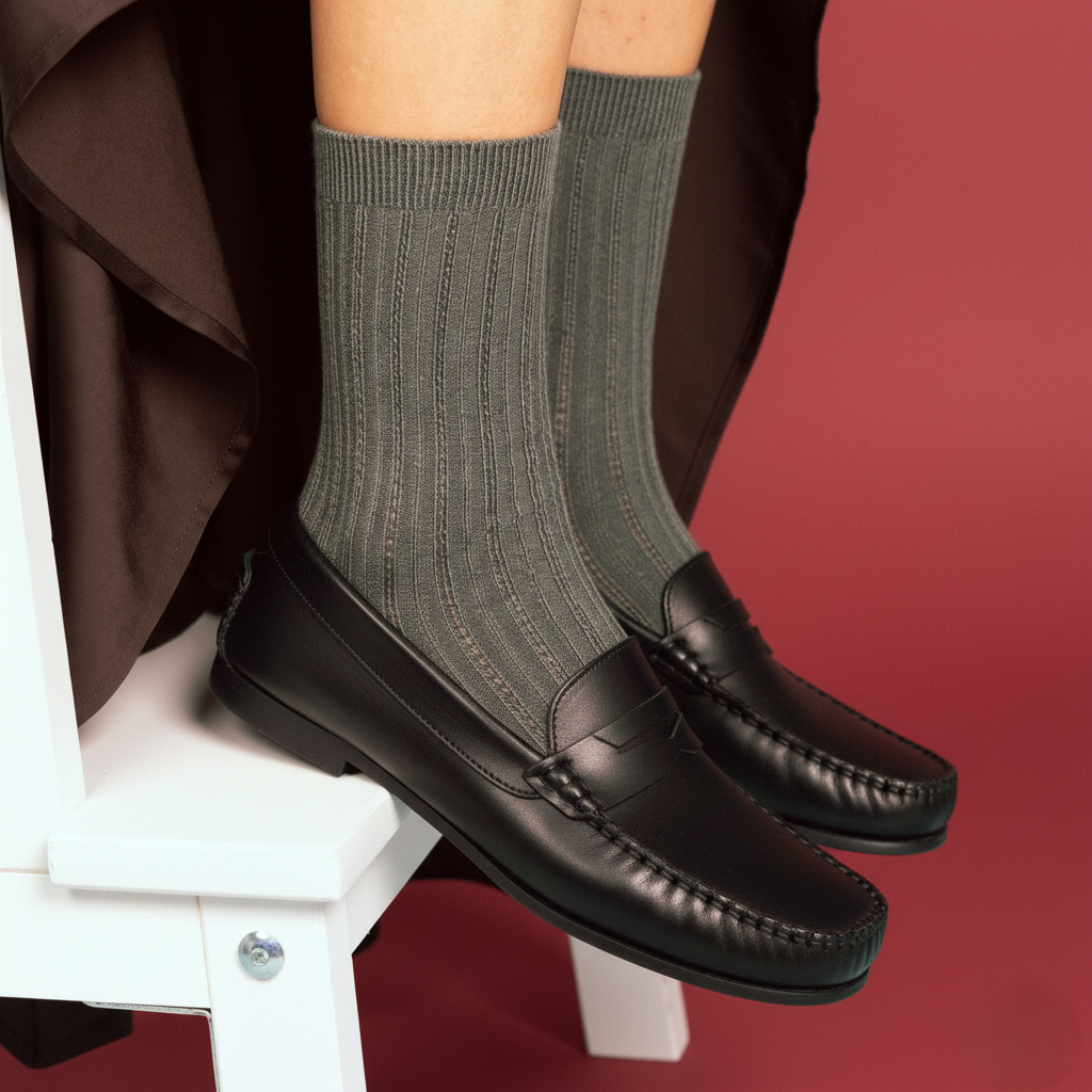 Pointelle knit socks