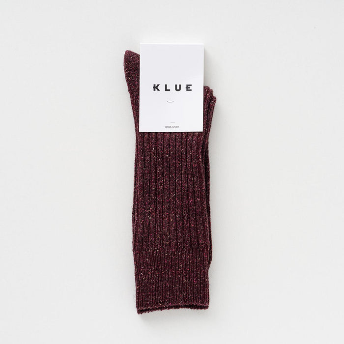 KLUE Silk and Wool DUST STAR socks | Burgundy