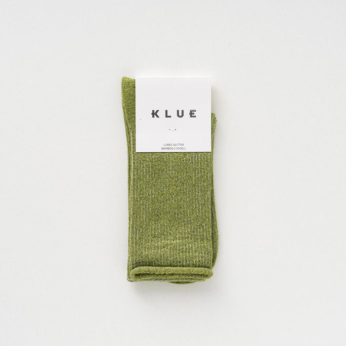 KLUE Glitter Lurex socks in eco-friendly Lyocell | Olive Green