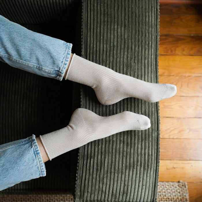 KLUE Glitter Lurex socks in eco-friendly Lyocell | Beige
